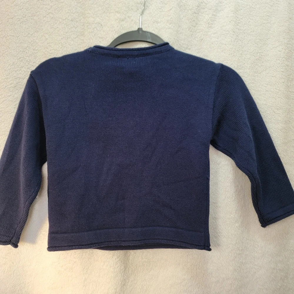 Piper Posie Kids Sweater Size 4T Roll‎ Neck Lobster Navy Knit Coastal Nautical